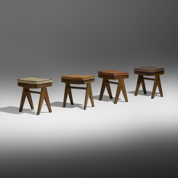 Pierre Jeanneret. Low stools from