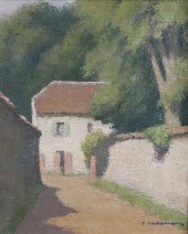 PIERRE LADUREAU OIL ON BURLAP