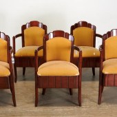 PIERRE PATOUT, (6) ARMCHAIRS,