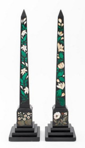 PIETRA DURA BLACK MARBLE OBELI