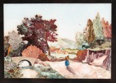 PIETRA DURA LANDSCAPE SIGNED "