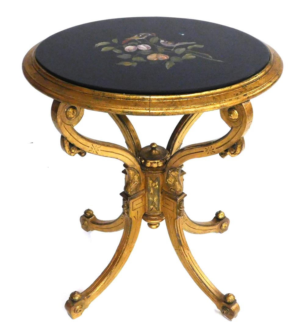 PIETRA DURA OVAL TOP TABLE, BIRD