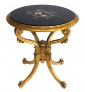 PIETRA DURA OVAL TOP TABLE, BI