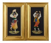 PIETRA DURA PAIR OF DANCING FI
