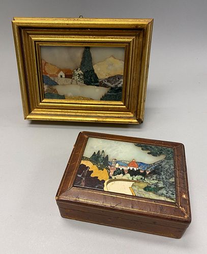 PIETRA DURA PLAQUE & BOXPietra dura