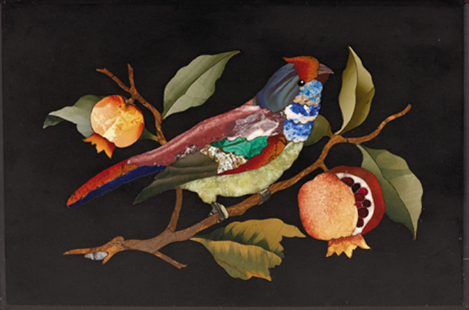 Pietra dura plaque    late 19th /