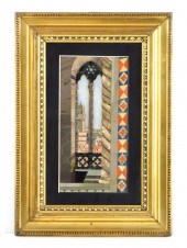 PIETRA DURA PLAQUE MOUNTED IN