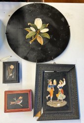 PIETRA DURA ROUND PLAQUE, PICT