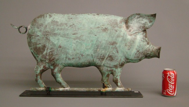 Pig weathervane. 27'' W 14 1/2''