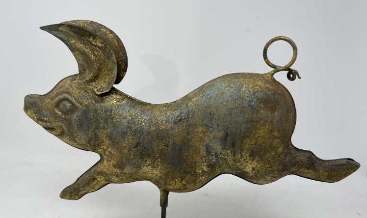 PIG WEATHERVANE PIG, IRON, ON