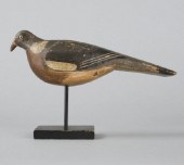 PIGEON DECOYA carved pigeon wi