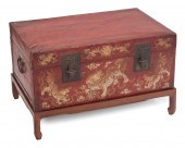 PIGSKIN-COVERED TRUNK 20TH CEN