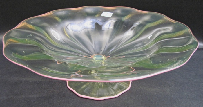 PILCHUCK ART GLASS PEDESTAL BOWL