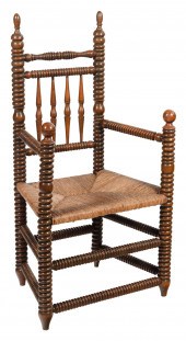 PILGRIM-STYLE ARMCHAIR 19TH CE