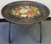 PILGRIM TOLE DECORATED OVAL TR