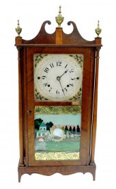 PILLAR AND SCROLL SHELF CLOCK,