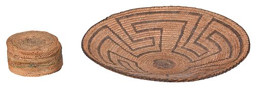 PIMA COILED BASKET TRAY AND