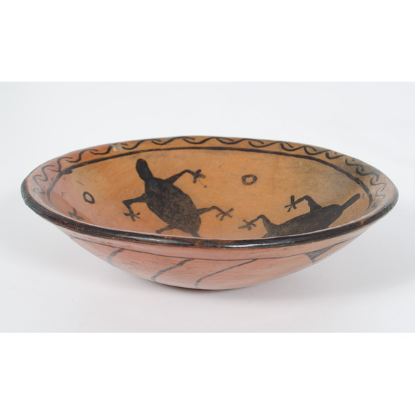 Pima Figural Redware Bowl inside of