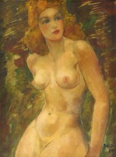 PIN UP STYLE NUDE, 1944, OIL O