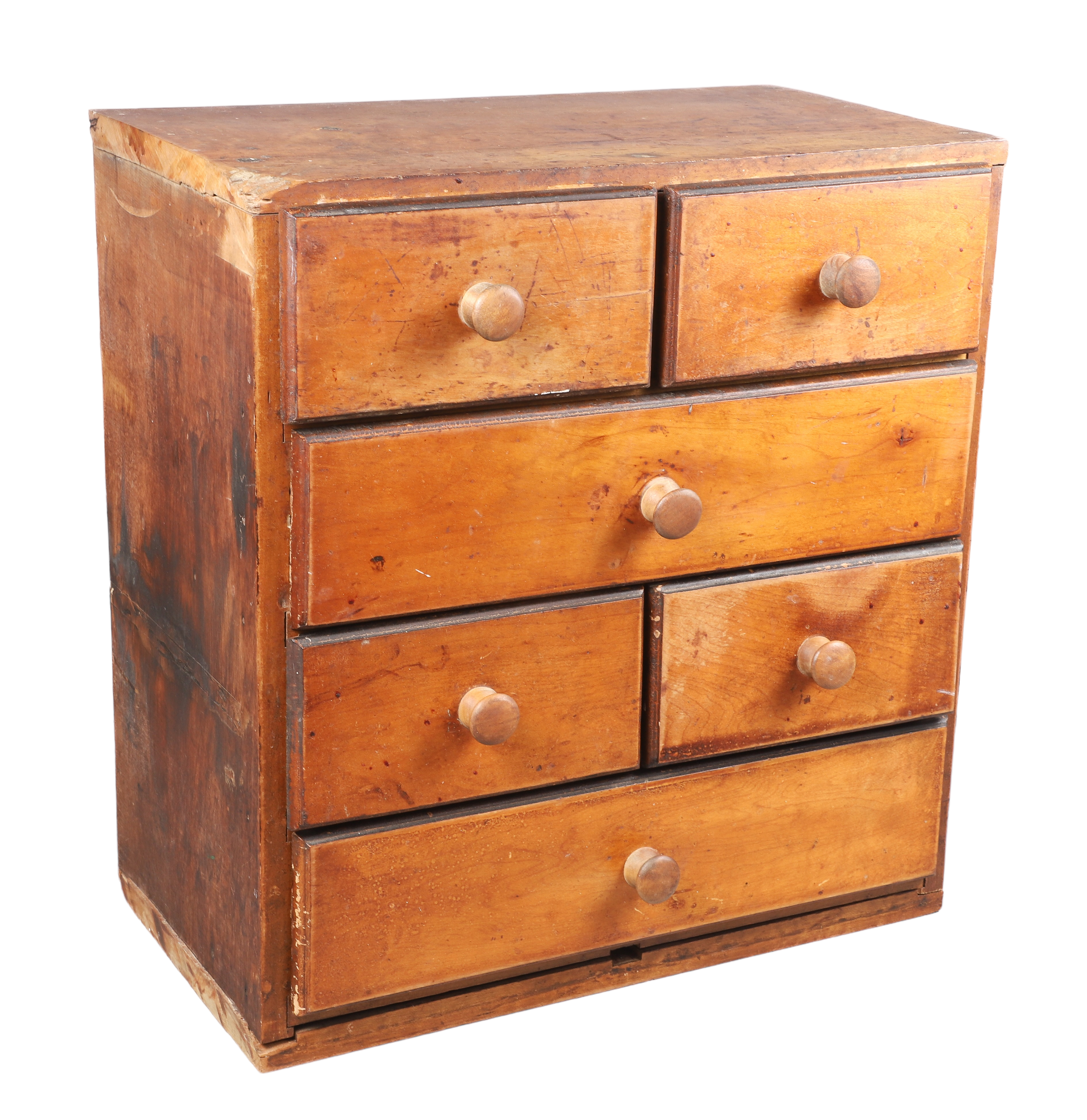 Pine 6-drawer miniature chest, 2