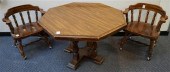 PINE AND FORMICA OCTAGONAL DIN