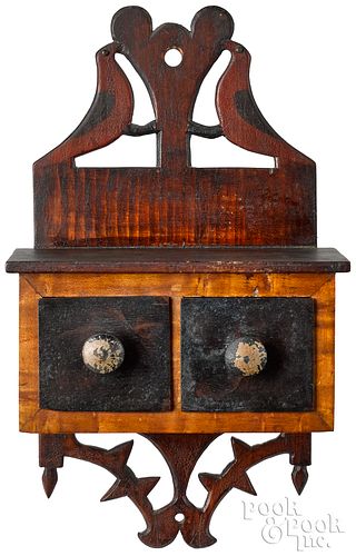 PINE AND MAPLE HANGING WALL BOX,