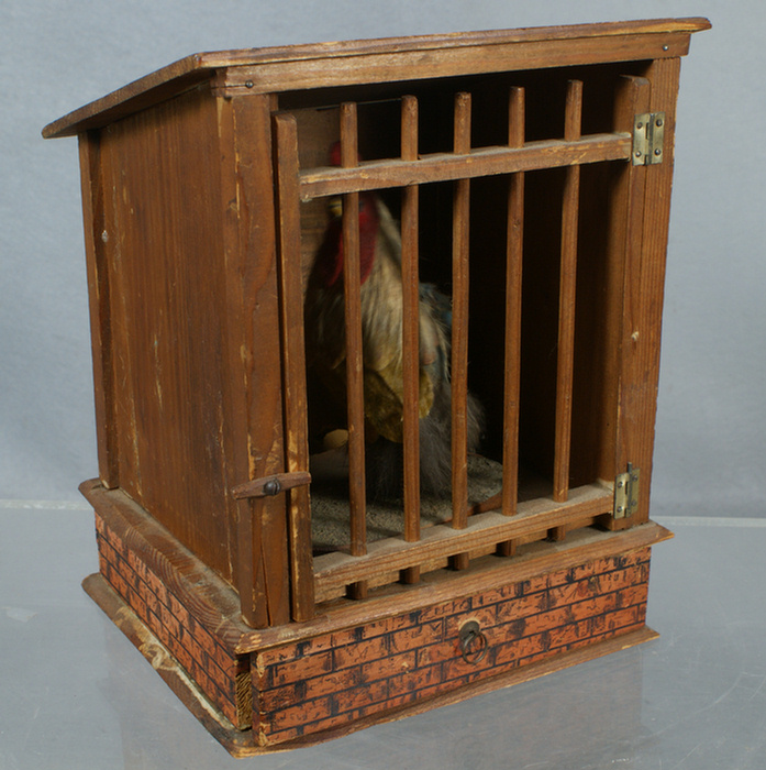 Pine and paper litho chicken in a