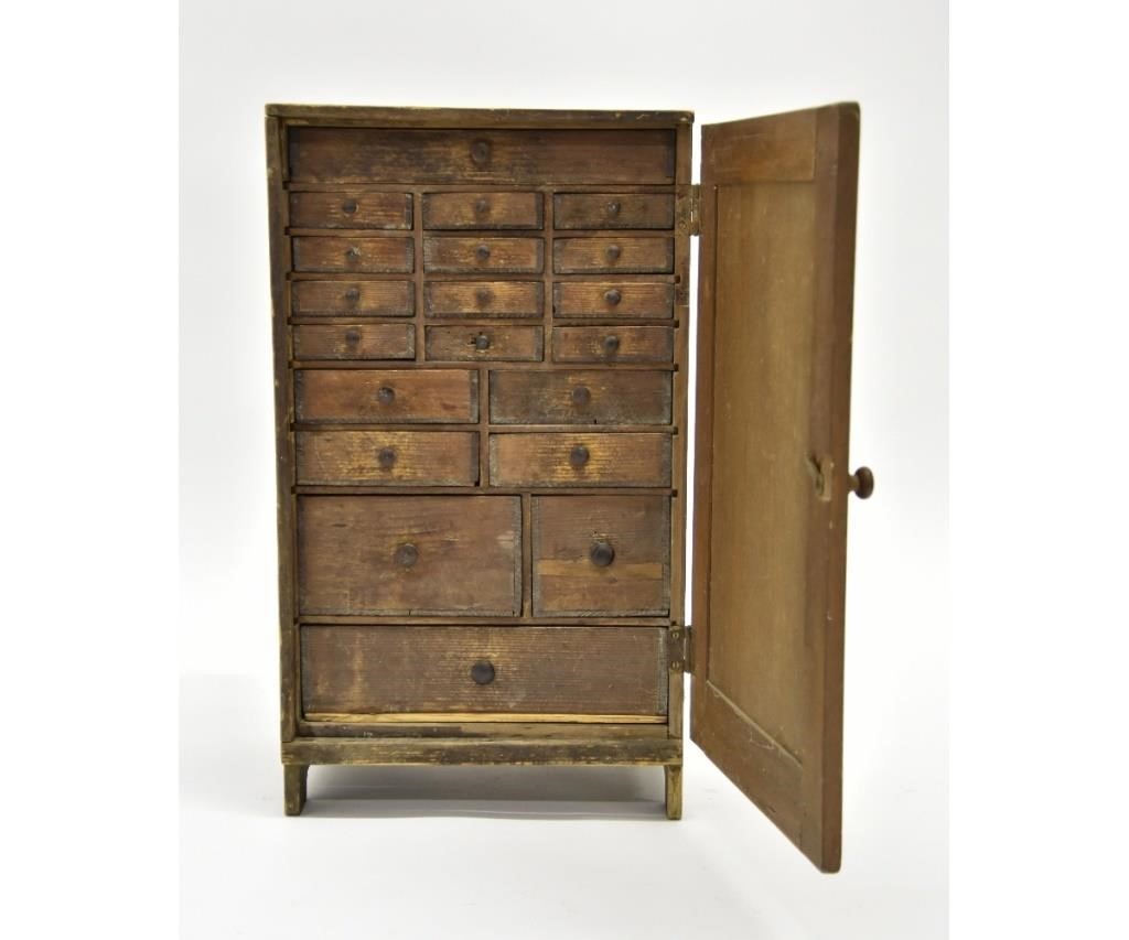 Pine and poplar spice box, circa