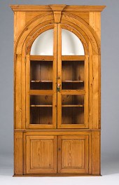 Pine Barrel-back Corner Cupboa