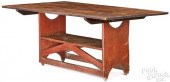 PINE BENCH TABLE, 19TH C.Unusu
