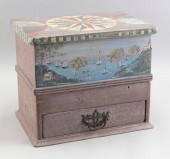 PINE BOX WITH PAINTED DECORATI