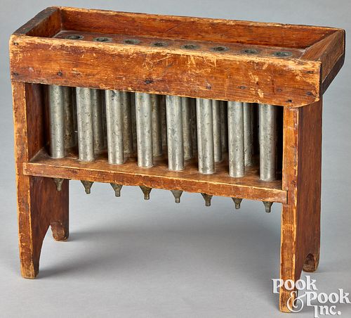 PINE CANDLEMOLD, 19TH C., WITH