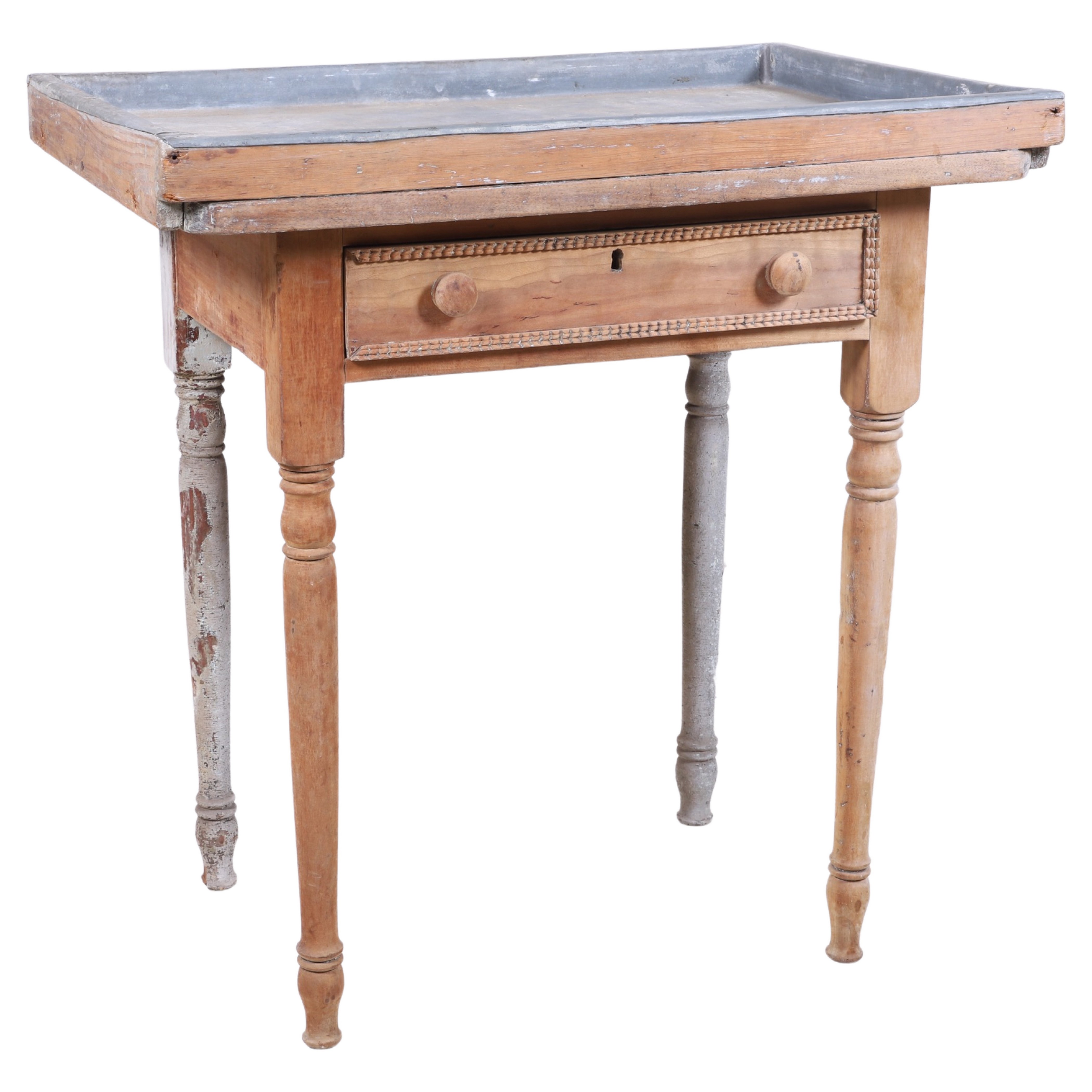 Pine carved one drawer washstand,