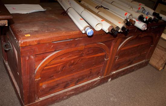 Pine cedar chest and smaller