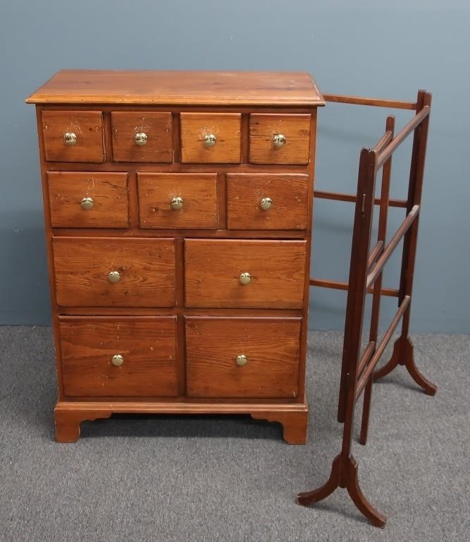 Pine chest of drawers, 19th c.,