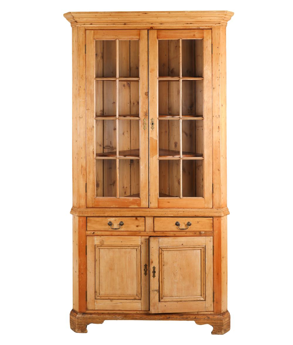 PINE CORNER CABINETthe glazed doors