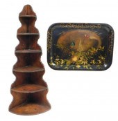 PINE CORNER SHELF AND TOLE TRA