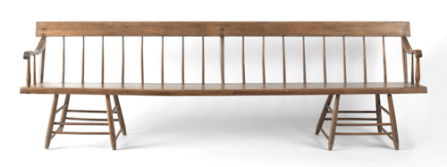 Pine deacon's bench 19th c. 31"