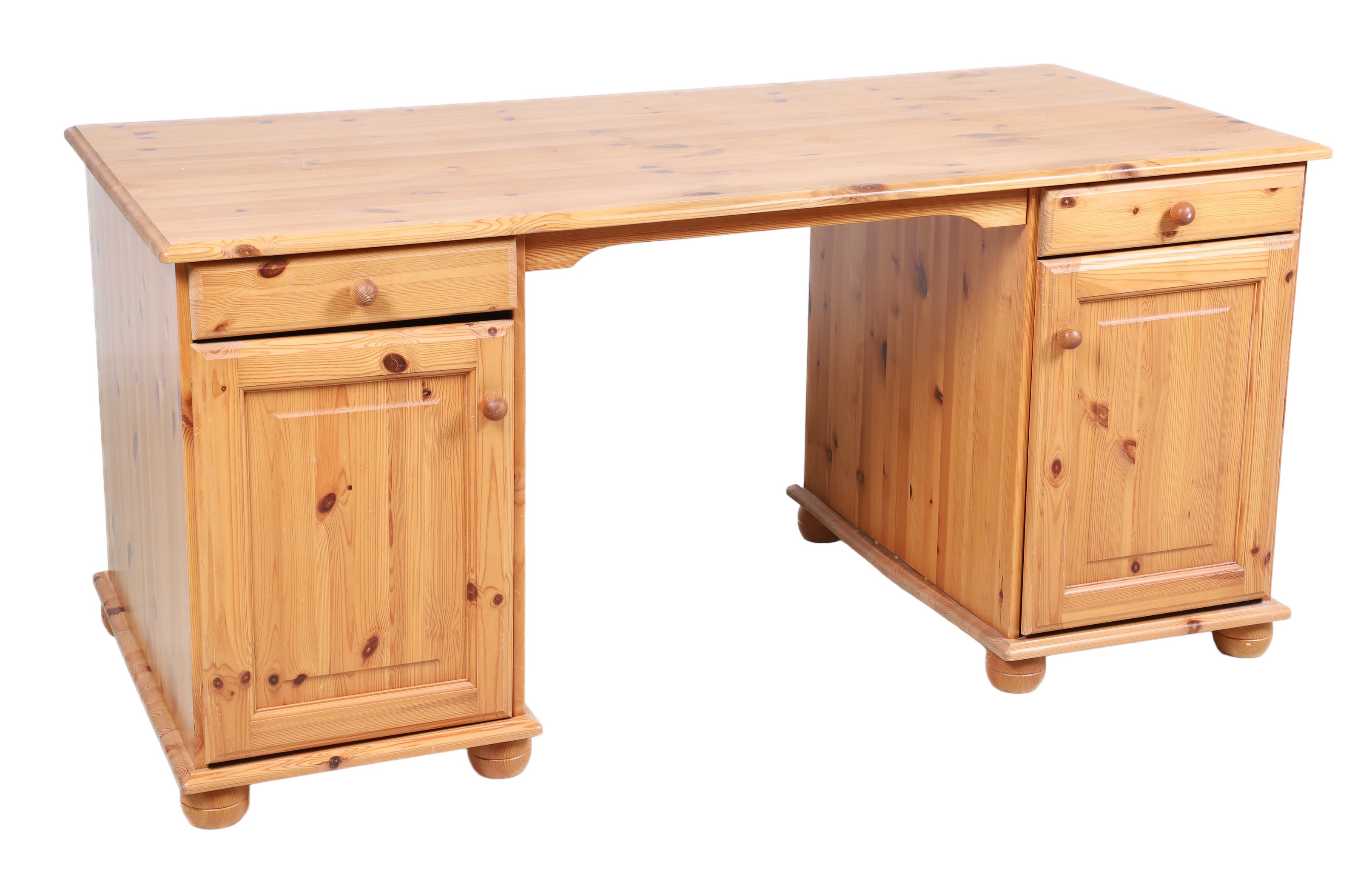 Pine desk, desk with two drawers