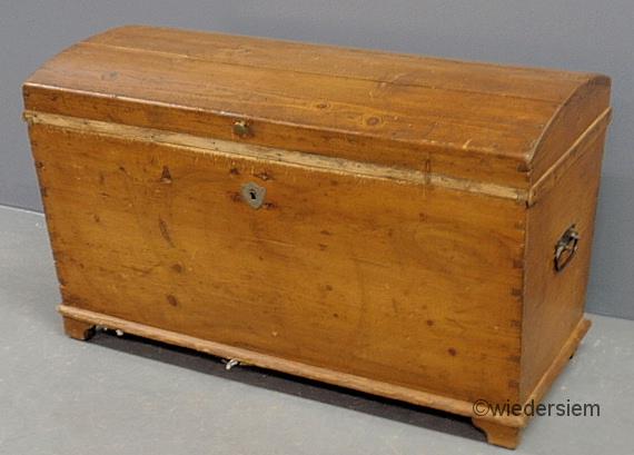 Pine dome-lid trunk with dovetailed