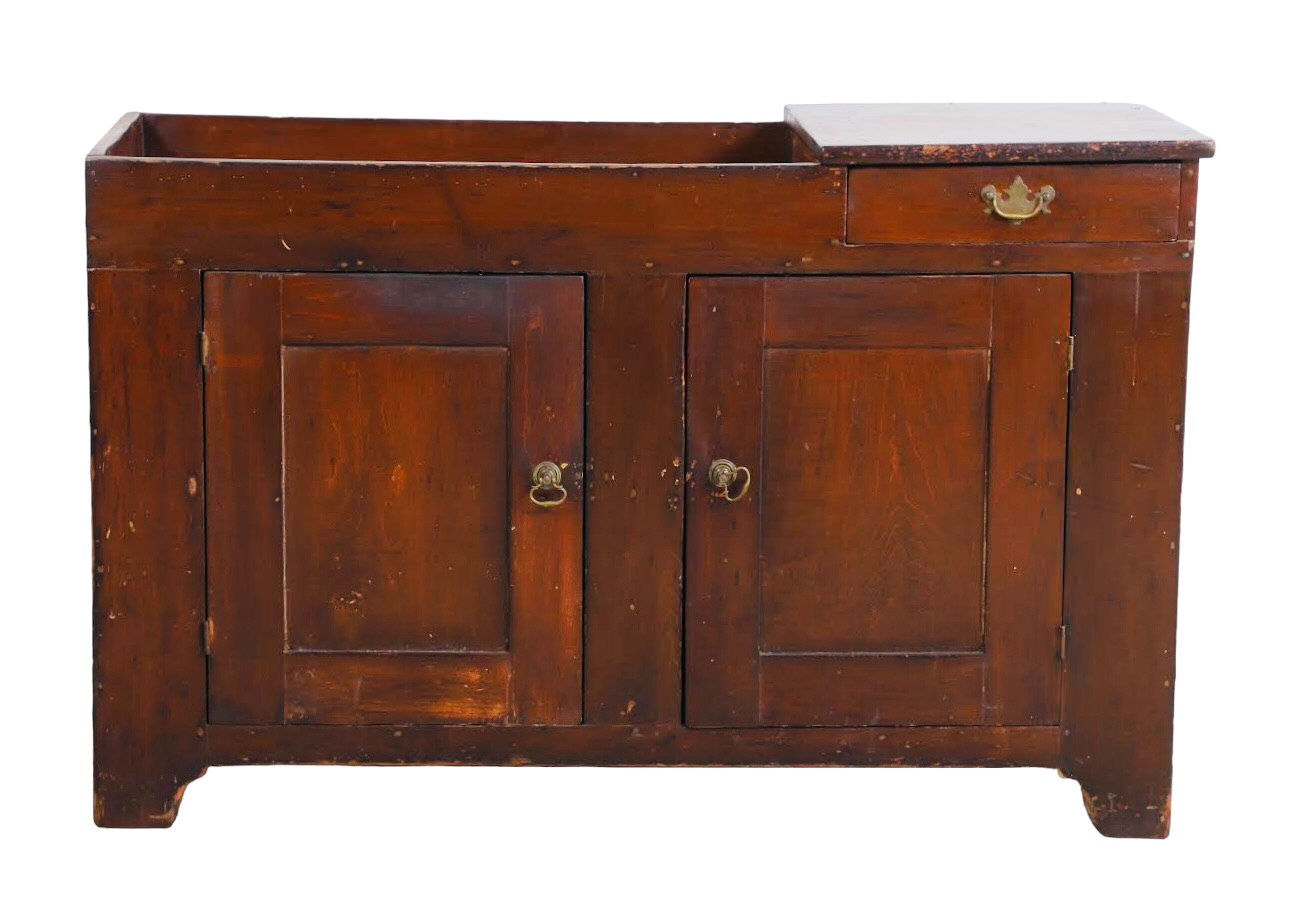 Pine dry sink, single drawer over