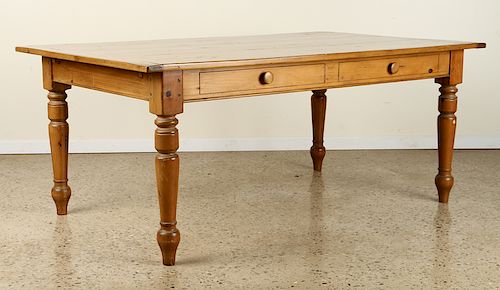 PINE FARM TABLE FOUR FAUX DRAWERS 2