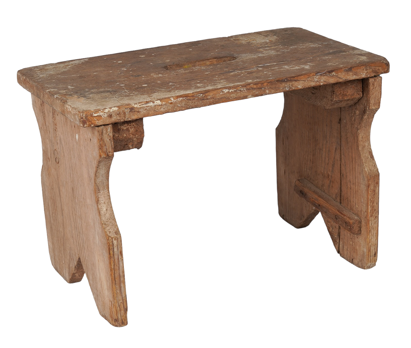 Pine footstool, 12"h x 18"w x 11"d,