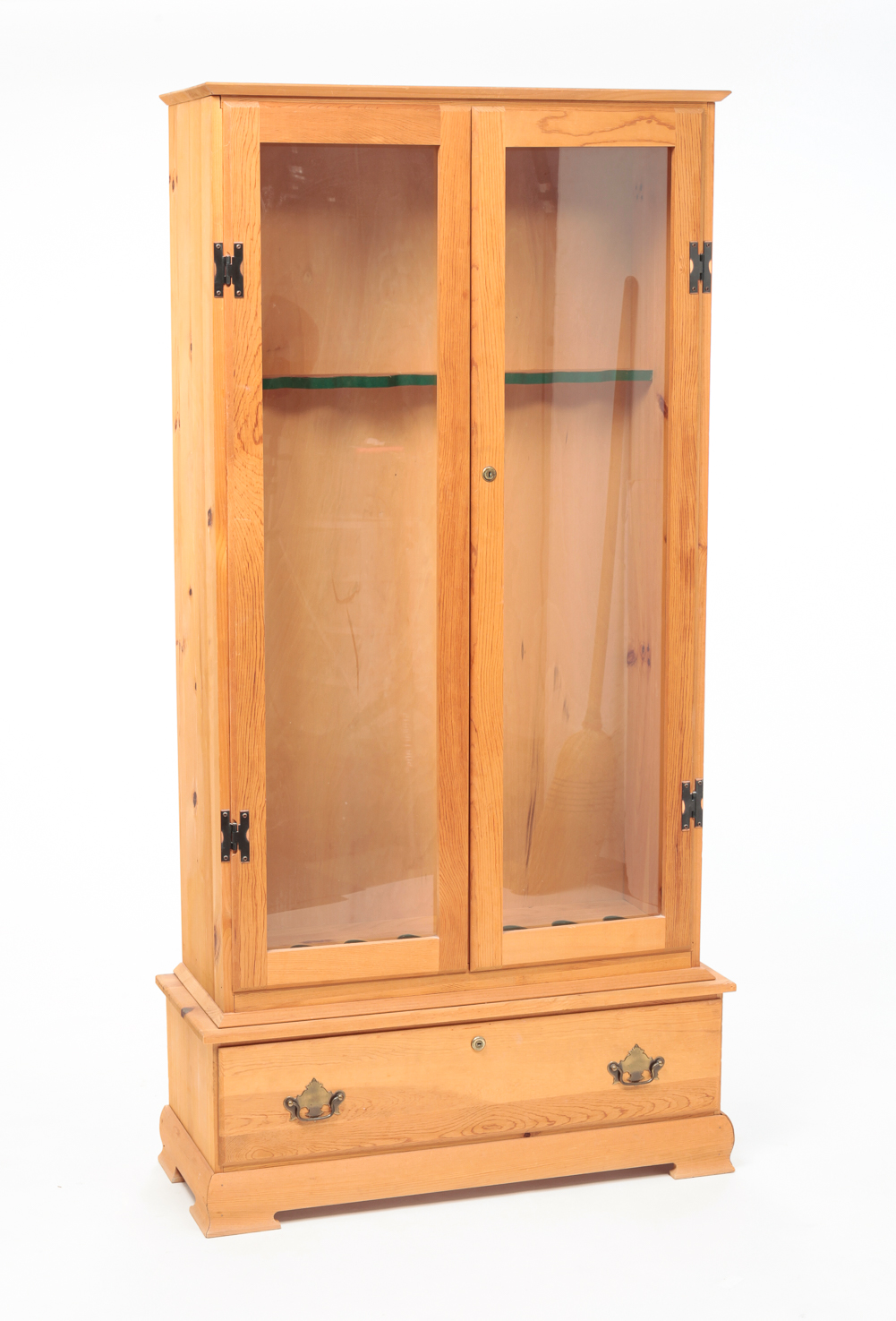 PINE GUN CABINET WITH GLASS DOOR
