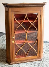 PINE HANGING CORNER CUPBOARD,