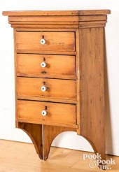 PINE HANGING CUPBOARD, LATE 19