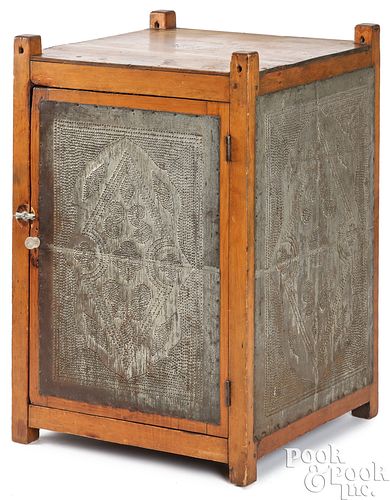 PINE HANGING PIE SAFE, 19TH