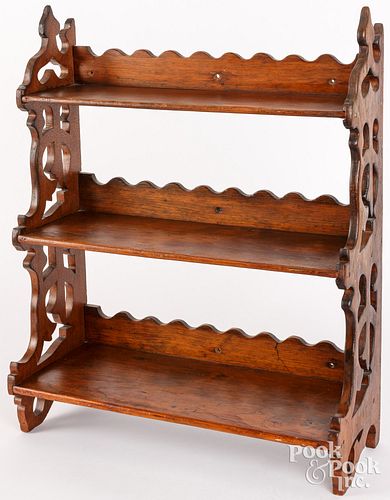 PINE HANGING SHELF, 19TH C.Pine
