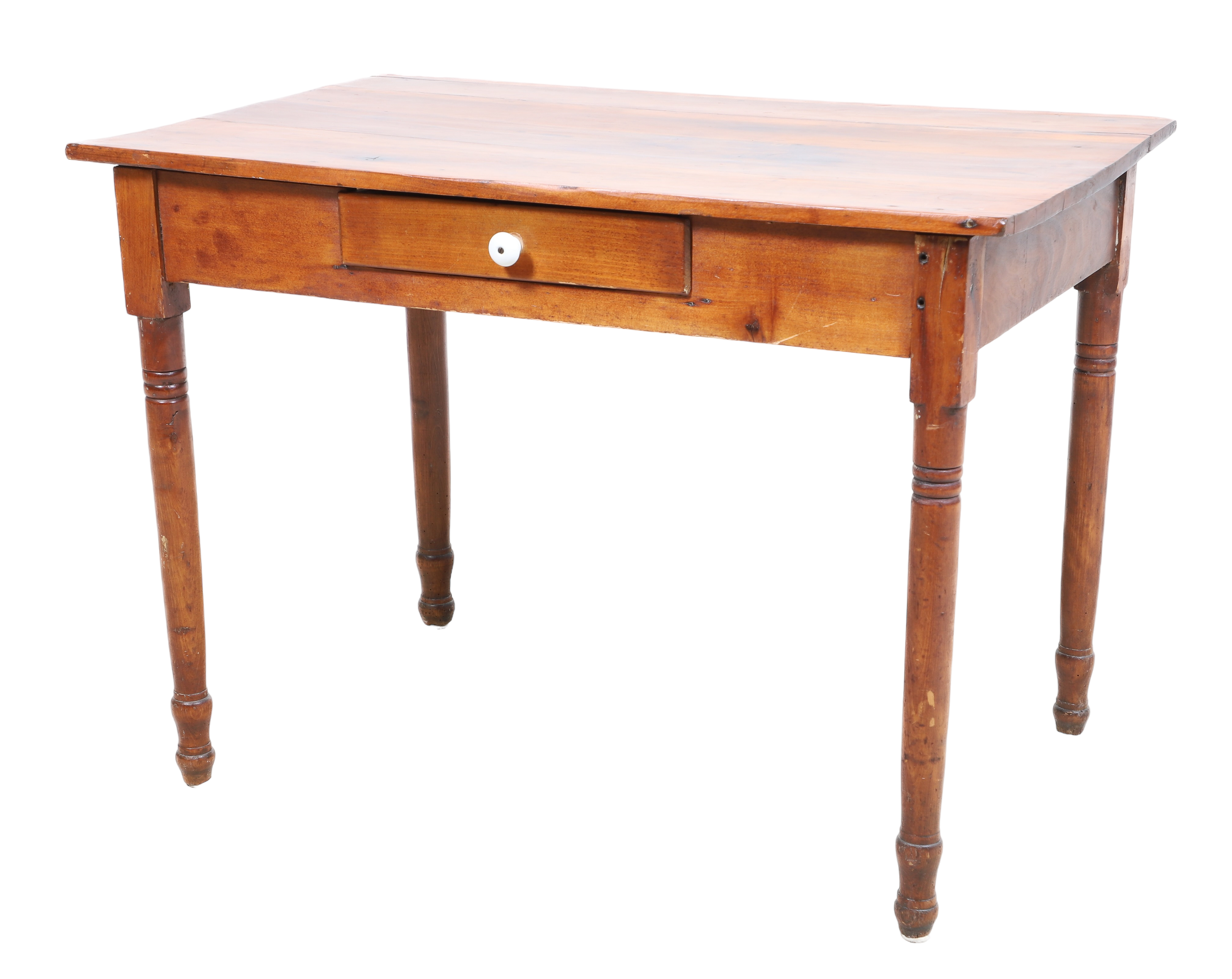 Pine one drawer writing desk, 4