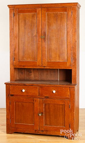 PINE ONE PIECE STEPBACK CUPBOARD,